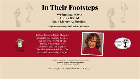 "In Their Footsteps" by Sandra Beane Milton, Massillon Public Library ...