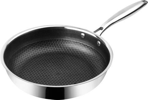 Hybrid Nonstick Frying Pan, Stainless Steel Induction Geo Hex Frying ...