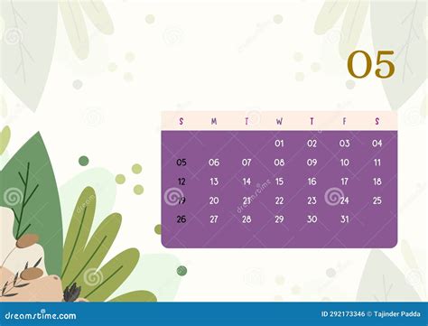 May 2024 Calendar Aesthetic Green 2024 Printable Wall Calendar Stock ...