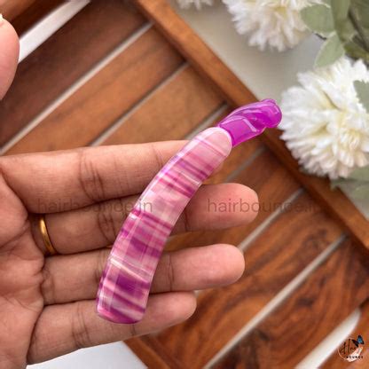 Striped Banana Hair Clip – Medium – Hairbounce.in