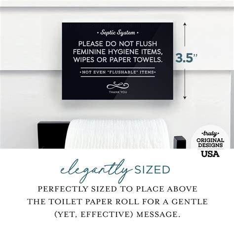 Buy 3.5x5 Inch Septic System Bathroom Sign, Do Not Flush Feminine ...