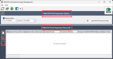 WACOG pool expense - nGenue Documentation