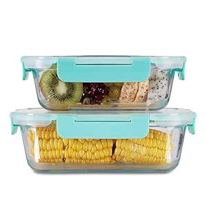Buy SIMPARTE Borosilicate Glass Food Storage Containers – Set of 2 ...