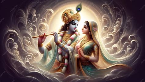 Premium Photo | Lord Krishna and Radha Rani Dreamy Portrait
