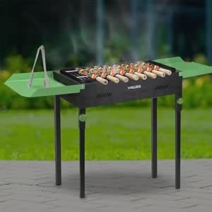 WELLBERG (Luxury) XxL Standing Charcoal Barbeque Grill With 8 Skewers ...