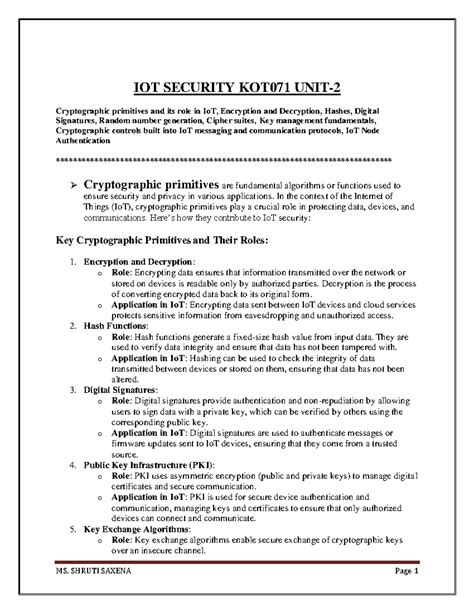 IOT Security KOT071 UNIT-2 Notes - IOT SECURITY KOT071 UNIT ...