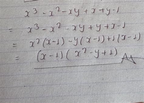 Factorize : x³ - x²-xy + x + y -1 - Brainly.in