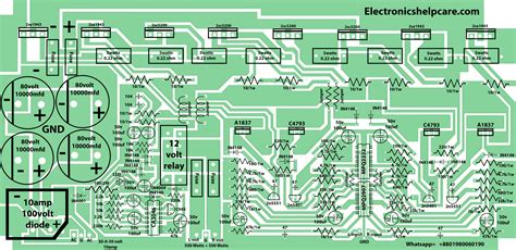 1000 watts amplifier circuit diagram using 2sc5200 and 2sa1943 ...