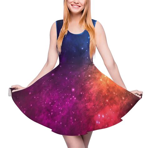 Green Galaxy Dress Asteroid And tellation Boho Beach Dresses High Waist ...