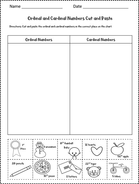 Ordinal & Cardinal Numbers Review Worksheets-Use With Time4Learning Gr ...