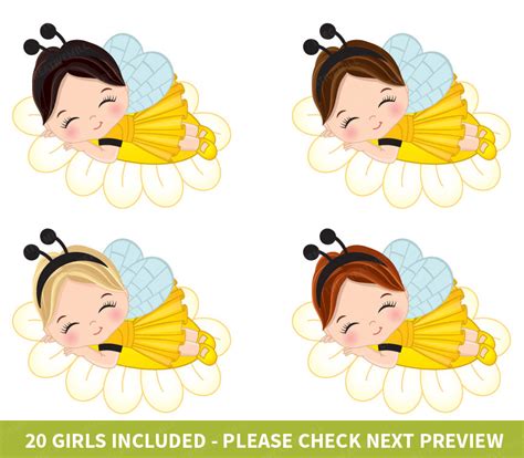 Buy Bee Clipart Vector Bee Clipart Girl Clipart Bee Girls Online in ...