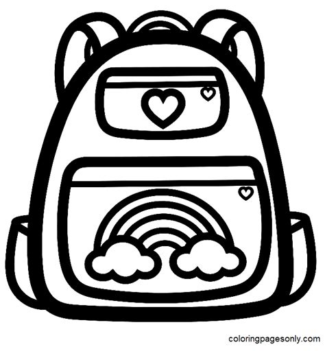 64 Backpack Coloring Pages - ColoringPagesOnly.com