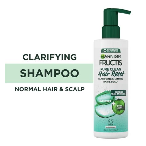 Garnier Fructis Pure Clean Hair Reset Clarifying Shampoo with Aloe Vera ...