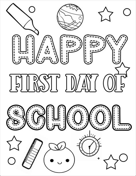 First Day Of School coloring page - My First Day Of School2 first day ...