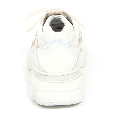 H2124 sneaker donna HOGAN HYPERACTIVE woman leather shoes white