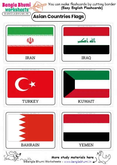 Free Asian Countries Flags Flashcards 2026 PDF Download - Learn Flags ...