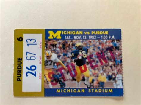 University of Michigan vs Purdue 1982 Ticket Stub | eBay