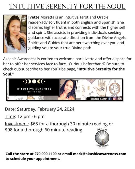 Face To Face Intuitive Tarot Readings With Ivette, Akashic Awareness ...
