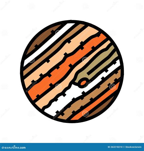 Jupiter Planet Color Icon Vector Illustration Stock Illustration ...