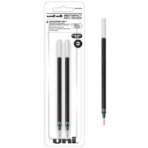 uni-ball Gel uni-ball Impact Stick Pen Refills, Bold Point, Black Ink ...