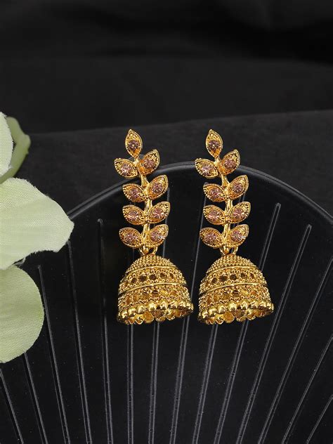 Leaf Jhumka Earrings – PRIVIU