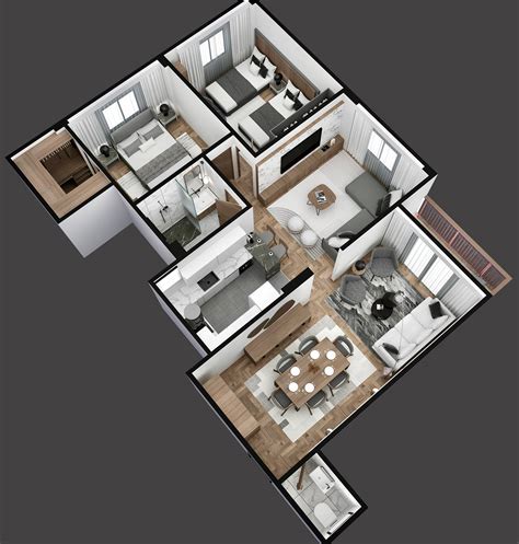 3D Floor Plan on Behance