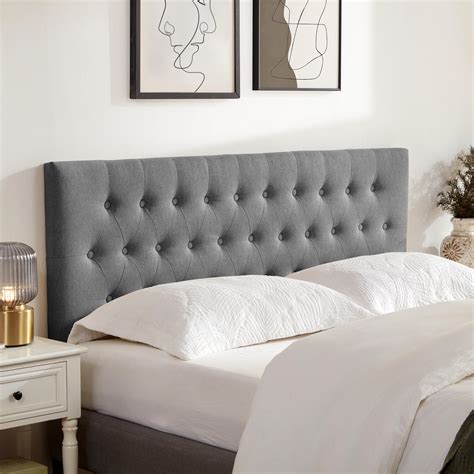 Amazon.com - Huatean Home Tufted Upholstered Headboard Full Size, Solid ...