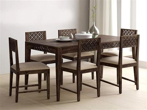 VeLivings Solid Sheesham Wood Dining Table 6 Seater | Wooden Six Seater ...