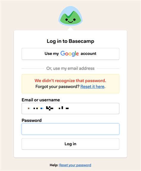 Basecamp Log In