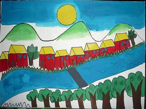 我的家乡书画,我的家乡画,我的家乡简笔画_大山谷图库
