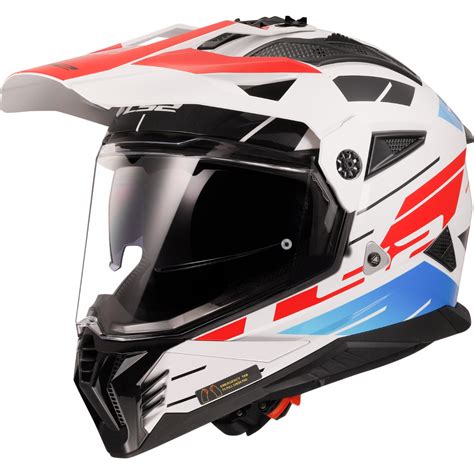LS2 Pioneer II Namib Gloss White Blue Red Helmet– Moto Central