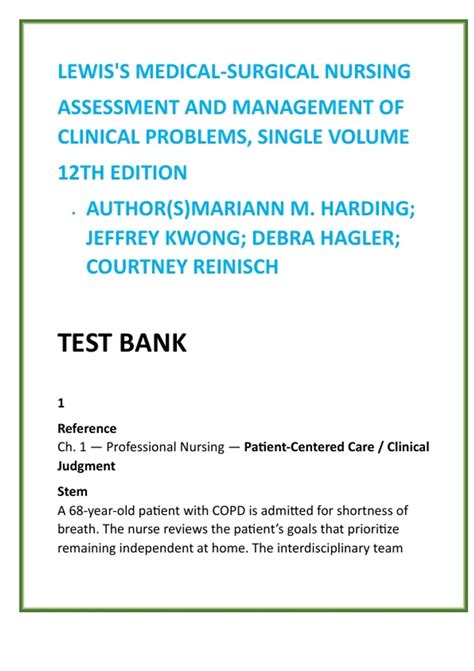 Lewis’s Med-Surg Nursing 12th Ed 2025 Study Guide & NCLEX Workbook ...