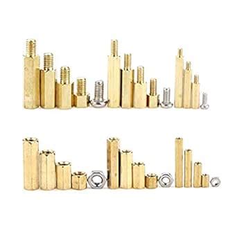 Diy Crafts 10864 Male Female Brass Spacer Standoff Screw Nut Assortment ...