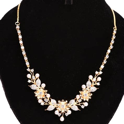 Ornapp Cubic zirconia Flower Beats design Necklace set| Premium range ...