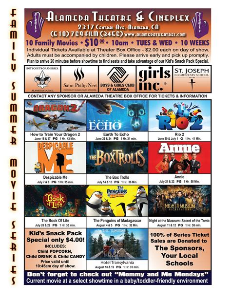 2015 Family Movie Series at Alameda Theatre & Cineplex | Family movies ...