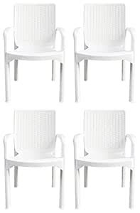 ITALICA Furniture 9402 Armchairs (Matte Finish, White, Set of 4 ...