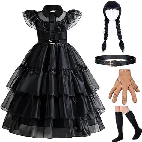 Tondswi Wednesday Addams Costumes - Princess Dress for Girls Wednesday ...