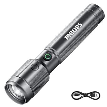 Philips Aircraft 650 Lumens Long Range Zoom LED Rechargeable Flashlight ...