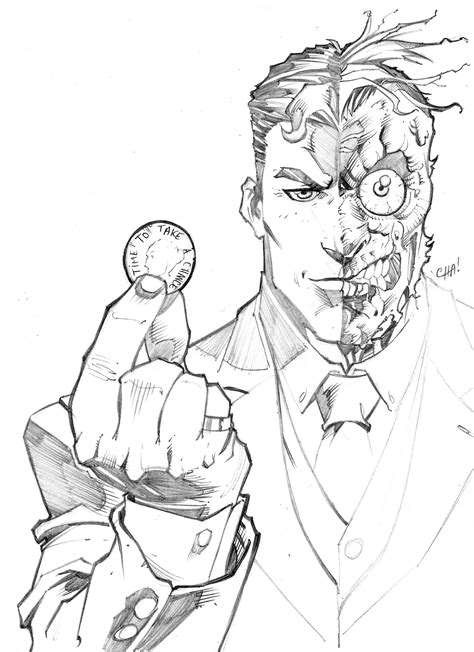 Two Face Drawing Batman