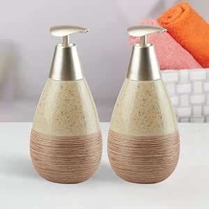 Kookee Ceramic Soap Dispenser with Pump for Kitchen, Bathroom, & Wash ...