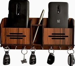 KAKA 3 lining Design Key holder with mobile stand Wood Key Holder Price ...