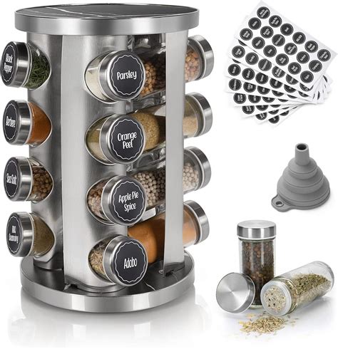 Tianifa Rotating Spice Rack Organizer with 16 Empty Spice India | Ubuy