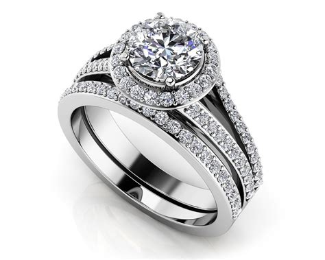 Elegant Split Shank Diamond Bridal Set - Roco's Jewelry - Bakersfield CA