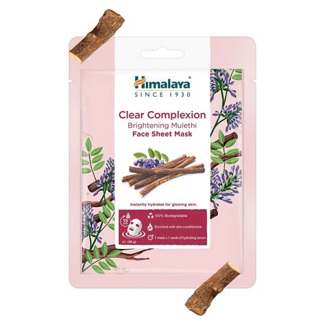 Himalaya Clear Complexion Brightening Mulethi Face Sheet Mask – ZEVIKA ...