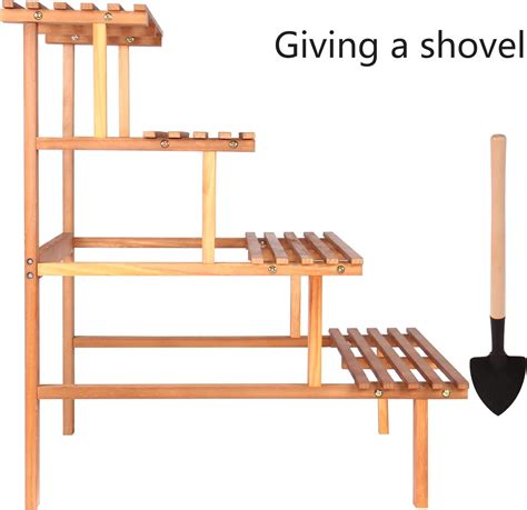 Buy PETKABOO 4 Tiers Wooden Corner Plant Stand for Outdoor, Ladder ...