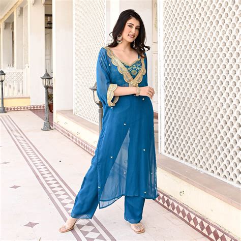 Mitwa Blue Designer Co ord Set For Women Online – UrbanStree