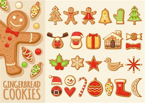Unieke Kerstkoekjes Set Afbeeldingen - Gratis downloaden op Freepik