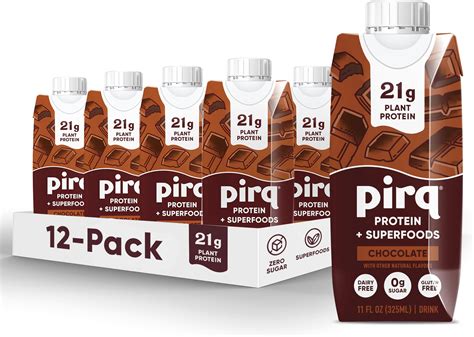 Amazon.com: Pirq, 21g Dairy Free Protein Shake, 25 Superfoods, 0g Sugar ...