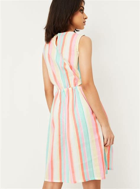 Buy Girls Striped Cut-Out Waist Dress Online at just Rs. 699.0 ...