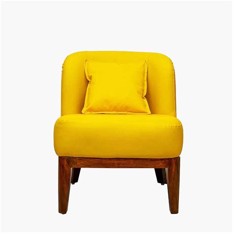 Timberly Single Sofa Chair for Living Room Furniture (Teak Wood) PU ...